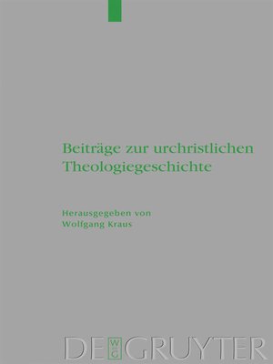 cover image of Beiträge zur urchristlichen Theologiegeschichte
